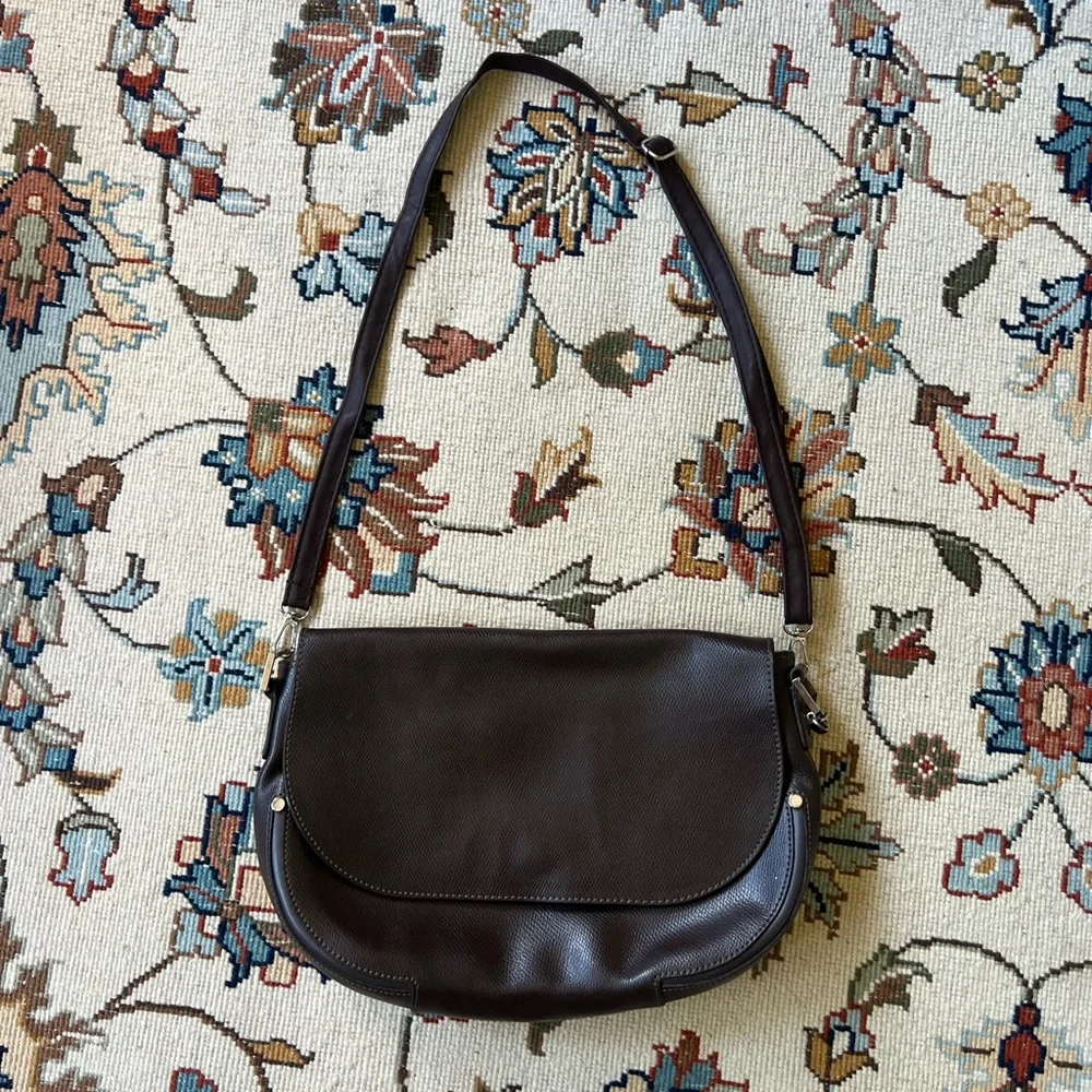 Vintage Italian Leather Shoulder Bag - Picture 1 of 6